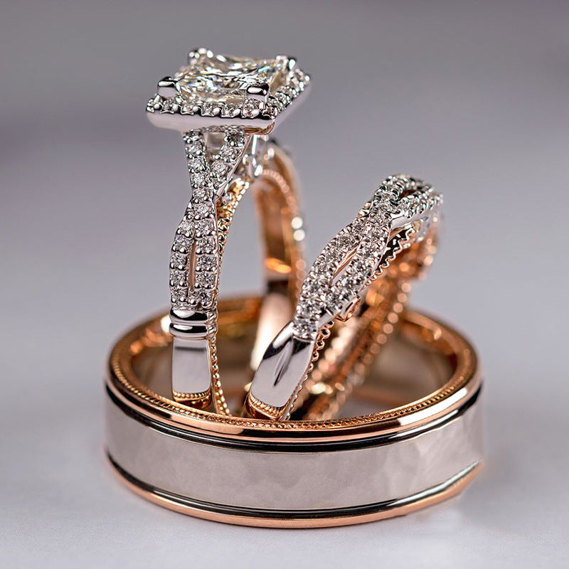 Rose Gold Sparkling Zircon Ring