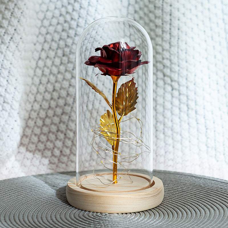 Enchanted Forever Rose Flower in Glass LED Light