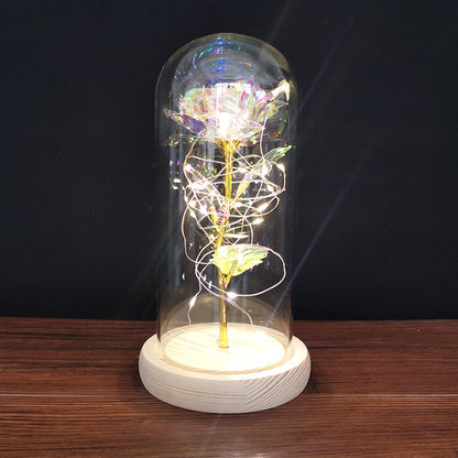 Enchanted Forever Rose Flower in Glass LED Light